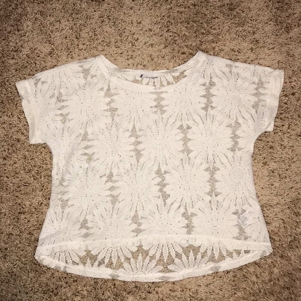Knitted Crop top, flower pattern